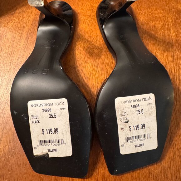 Black Suede Studio Pump in PVC/Patent leather lining, sz 35.5 - Picture 4 of 5